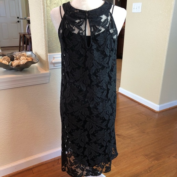 D. Exterior Italian Made Lace Mini Shift Dress S - Picture 5 of 10